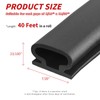 Fingwerk 40 Feet Rubber Weather Stripping Door Seal Strip, Self-Adhesive