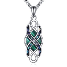 MONGAS Celtic Knot Necklace Sterling Silver Malachite Celtic Pendant Irish Necklace Irish Jewelry Gifts for Women