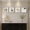 4 Piece Framed Neutral Abstract Modern Wall Art for Living