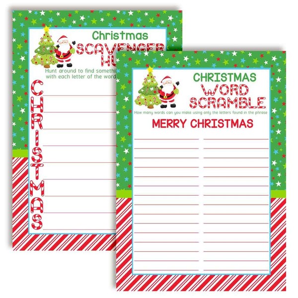 Christmas Word Scramble Scavenger Hunt Christmas Holiday Fill In Game