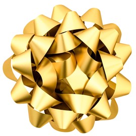 WRAPAHOLIC 9” Gift Bow - 1 Bow - Matte Gold Design Perfect for Birthday, Christmas, Holiday, Party Favors Decorations