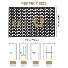 GRANNY SAYS Front Door Mat Indoor Entrance, Entryway Rugs Non Slip Washable, Waterproof Welcome Mat for Outside Entrance, Low Profile Outdoor Mats for Front Door, Black 19" x 29.5"