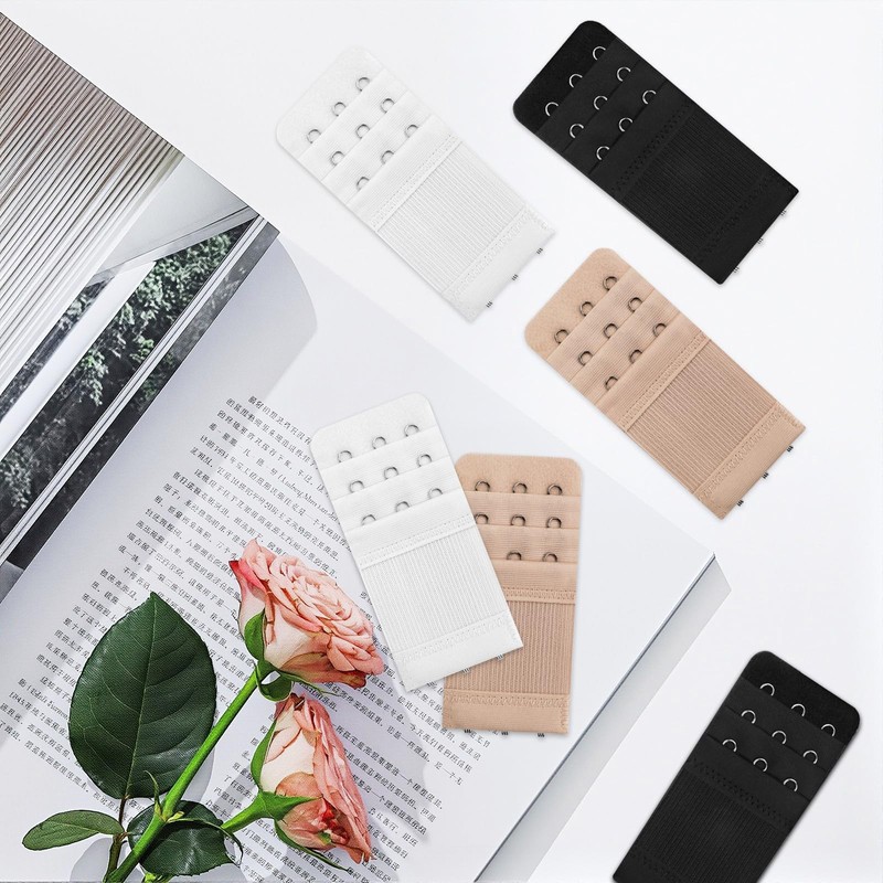 Megecaa 3Hooks Bra Extenders for Women, 6Pcs Adjustable Back Bra