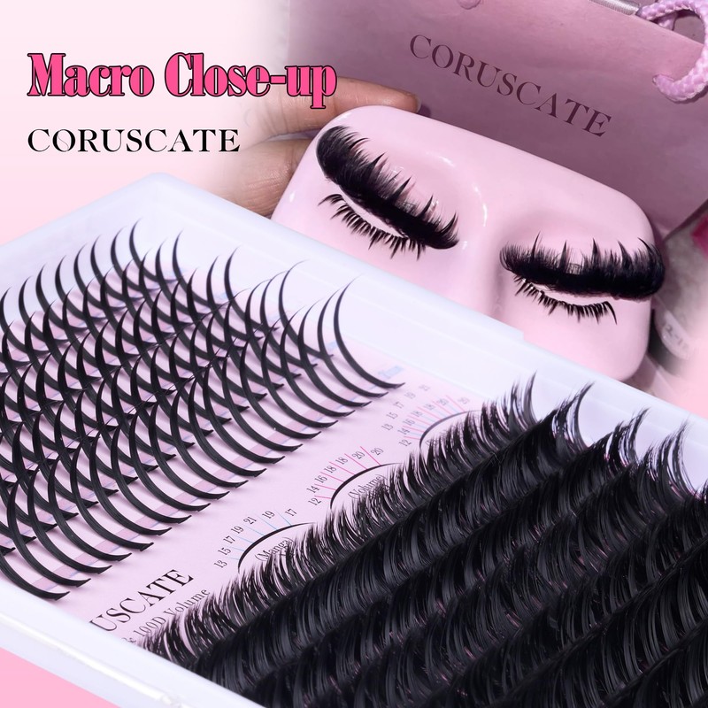 Lash Clusters 100D Long 12-20mm Lash Spikes Eyelash Clusters Volume