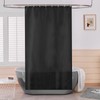 Scamzsure Black Shower Curtain Liner Polyester Fabric Heavy Duty Curtains