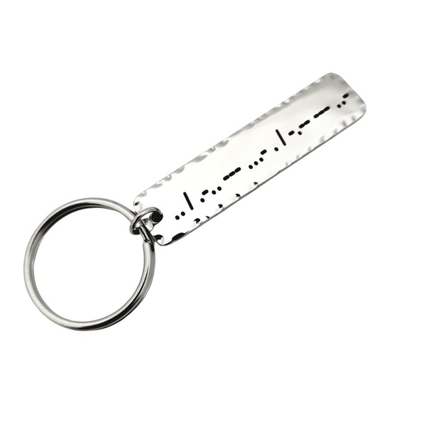 Personalized Morse Code Keychain, Engrave your Words, Message in Morsecode