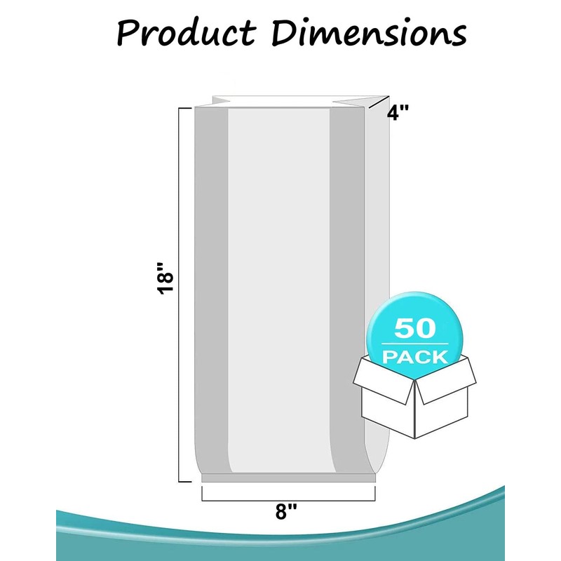Large Bread Bags with Ties, 8 x 4 x 18",