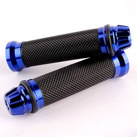 Evomosa Motorcycle Grips, Universal Motorcycle Grips, Aluminum Handlebar Ends 0.9 inches (22.2 mm), CNC Hand Grip, Left and Right Set, Blue
