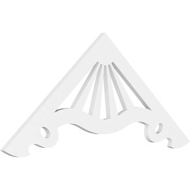 Ekena Millwork GPP048X020X100MAR Marshall Architectural Grade PVC Gable Pediments, 48"W x 20"H x 1"P (10/12) Pitch