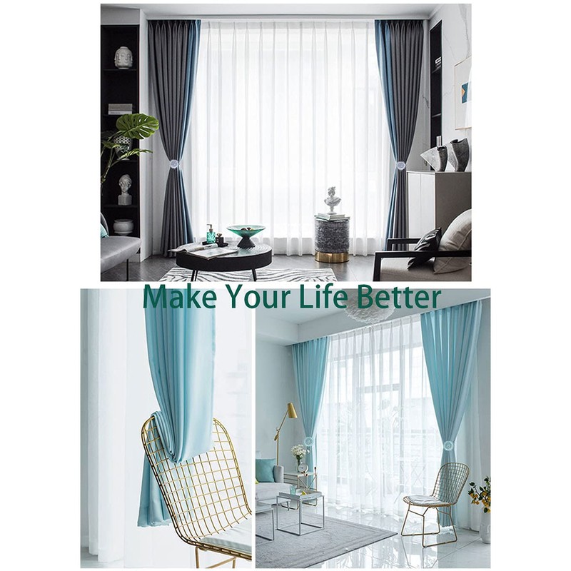 Magnetic Tiebacks for Curtains, 2 Pack Sparkling Crystal Flower Curtain