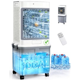 Evaporative Air Cooler, Portable Air Conditioners With 10 Gallon Water Tank
