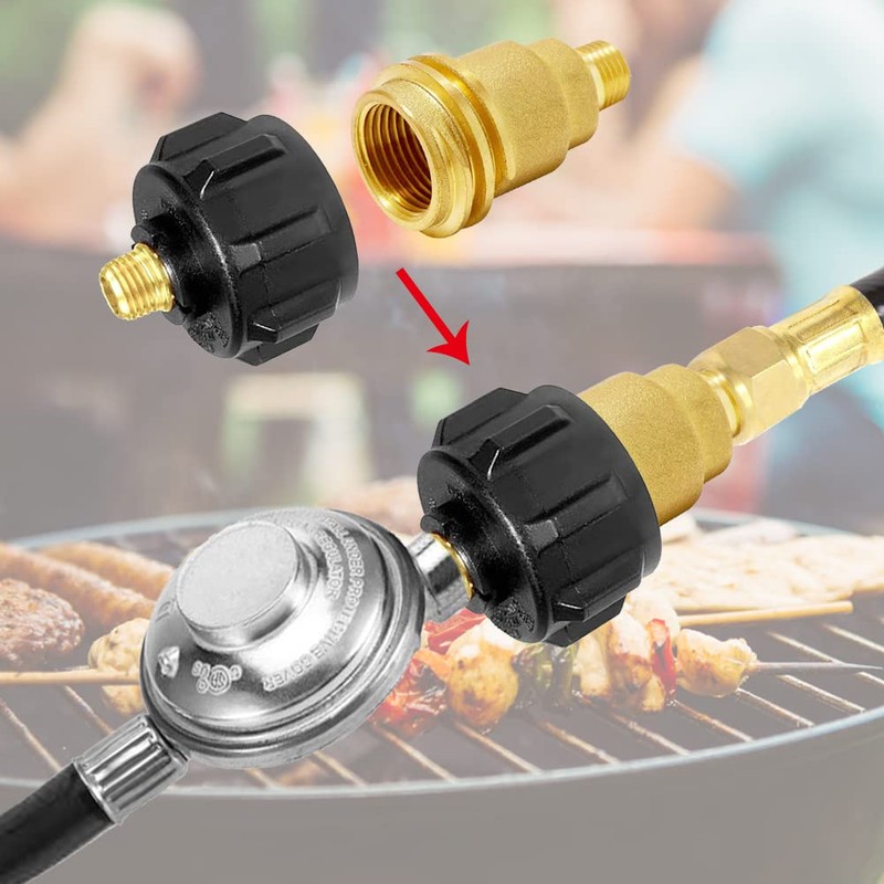 Joywayus Solid Brass QCC1 Nut Propane Gas Fitting with 1/4"