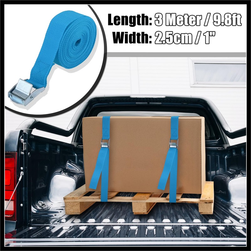 Hihaha 6pcs 9.8ft Cargo Tie Down Straps with Cam Lock