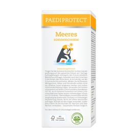 PAEDIPROTECT Meeressonnencreme Kinder Baby LSF 50+ 75 ml, Sonnencreme parfümfrei & wasserfest, Gesicht Körper Lichtschutzfaktor, Schutz vor UVA/UVB-Strahlung, vegan ohne Mikroplastik