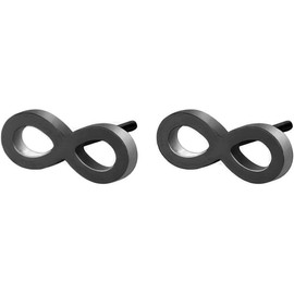 Stainless Steel Infinity Stud Earrings 1 Pair Black Earring Hypoallergenic Trendy Jewelry Nickel Free Jewellery Tiny Earing for Sensitive Ears Women Men Ladies Aretes De Mujer Hombre