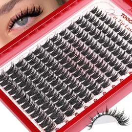 Manga Lash Clusters Volume Wispy Cluster Eyelash Extensions Anime Spiky Eyelash Clusters Thick Natural Lashes Clusters 10-16mm Cluster Lashes Individual 144pcss DIY Lash Extension by TOOCHUNAG