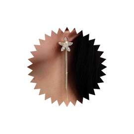 TseenYi Crystal Flower Earrings Long Chain Tassel Earrings Gold CZ Flower Rhinestone Earrings Boho Flower Chain Fringe Earrings Jewellery for Women and Girls Gifts, Alloy Steel