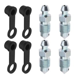 4 Pcs M10x1mm Bolt Bleed Screw with Dust Cap Hydraulic Brake Bleed Nipple Cap Bolt Bleed Screw for Motorcycle Master and Car Cylinder Caliper