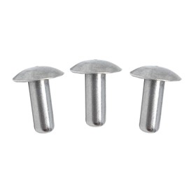 Metal Magery 3/16" Diameter X 1/2" Length Solid Aluminum Brazier Head Rivet, Pack of 100