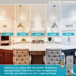 LUXRITE 4 Inch Ultra Thin Square LED Recessed Light with J-Box, 12W, 5 Color Selectable 2700K-5000K, 950 Lumens, Dimmable LED Wafer Lights, High Output, Wet Rated, IC Rated, Energy Star (8 Pack)