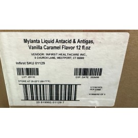 Mylanta Case Of 12 Bottles Mylanta Antacid  Anti-Gas, Vanilla Caramel 12 fl oz Each