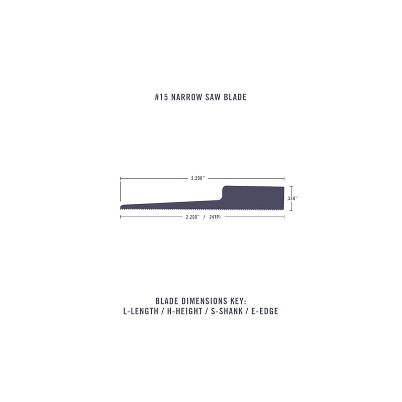 Excel Blades #15 Narrow Saw Hobby Blade, 5 Pack, American