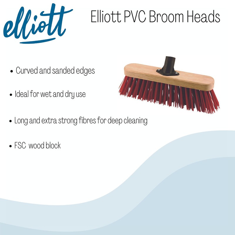 Elliott 29 cm Red PVC Fibre Broom Head with Stiff