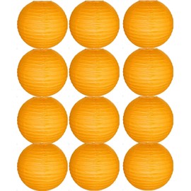 Tmade 12 PCS 6" Orange Paper Lanterns for Birthday Baby Shower Wedding Party Garden Home Decoration