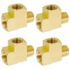 KOOTANS 4-Pack Brass Pipe Fitting, 1/4" NPT Female to 1/4"