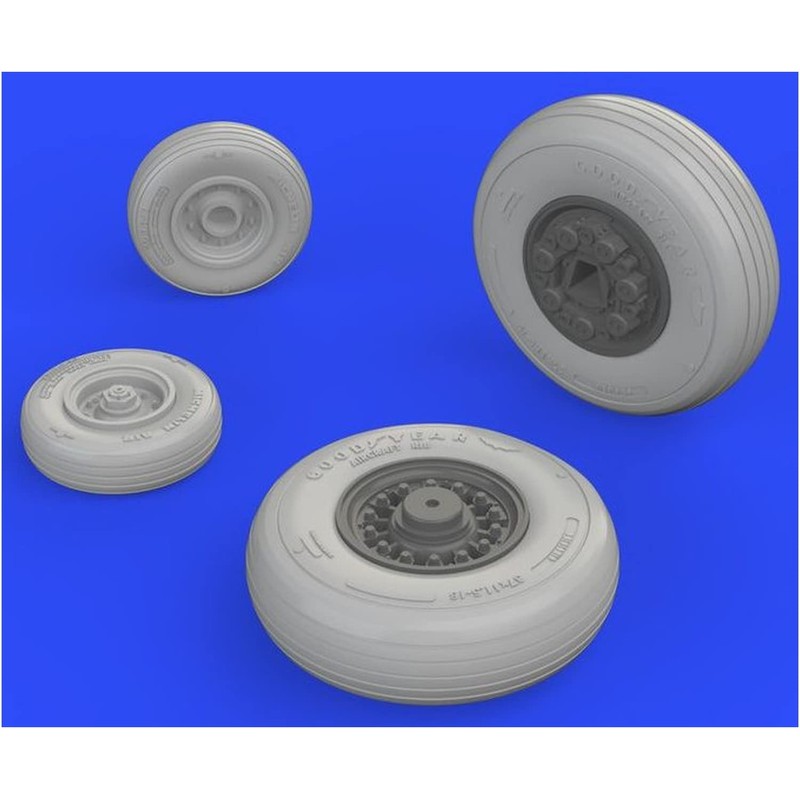 Eduard EDB648290 1:48-F-14A Tomcat Wheels (Tamiya) Brassin kit, Various