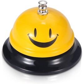 Desk Call Bell, Call Service Bell 3.4 Inch Diameter Customer Service Bell,Desk Bell Service Bell for Hotels,Counter Restaurant,Table Kitchen Bar(Yellow)