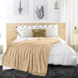 Utopia Bedding Cotton King Cooling Blanket [Tan, 90x108 Inches] Thermal Blanket for Bed - 350 GSM Soft Breathable Blanket, Pack of 6