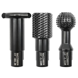 BRSCHNITT Woodworking Rotary Burr Set - 3pcs Wood Carving Burrs Drill Bit Milling Tool Groving Cutter with 5/8"-11 Thread for Carving Grinding Engraving Reaming Groving