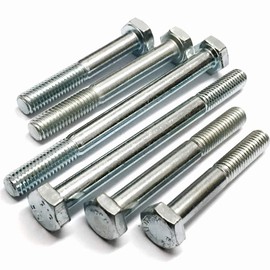 M10 x 180 Hex Bolts with Nuts and Washers Grade 8.8 Partially Threaded Zinc Plated (Pack of 4)