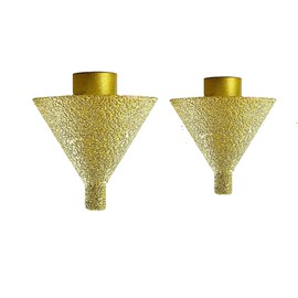 2 Pcs Diamond Beveling Chamfer Bit for M10 Thread Adapter, Cone Carve Polish Grinding Wheel 38mm and 50mm Hole Diamond Countersink for Existing Holes Enlarging Shaping