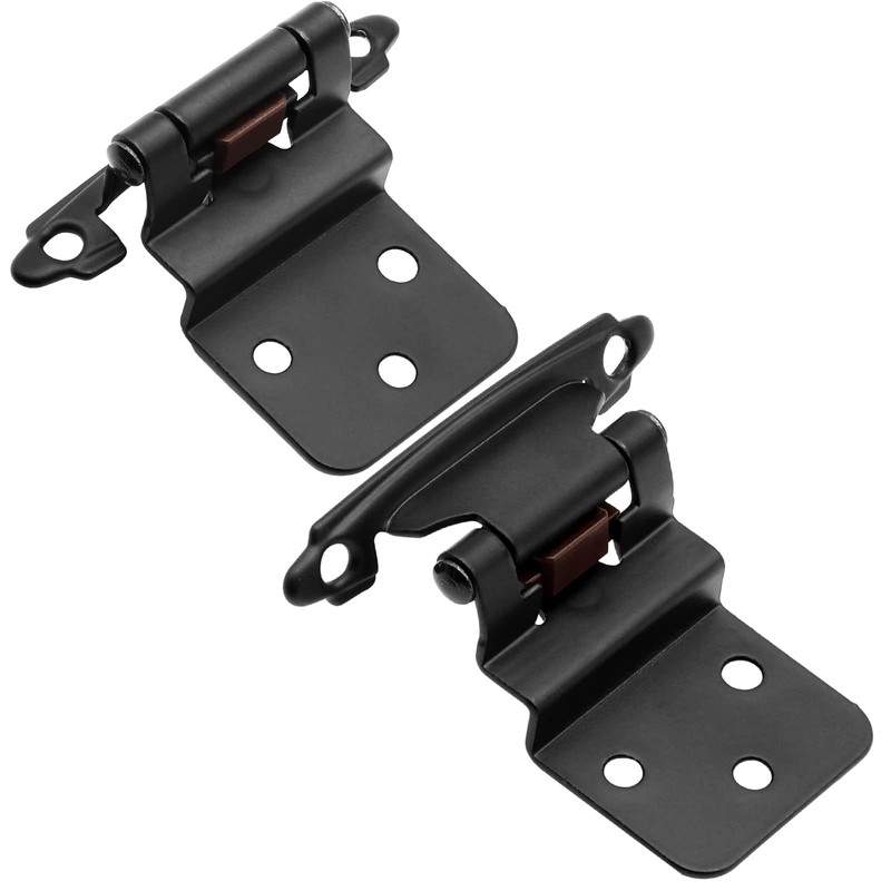 3/8 Inch Inset Cabinet Hinges Matte Black,Offset Self Closing Cabinet