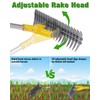 Thatch Rake,Dual-Sided Lawn Dethatcher with Stainless Steel Tines Efficient Thatching
