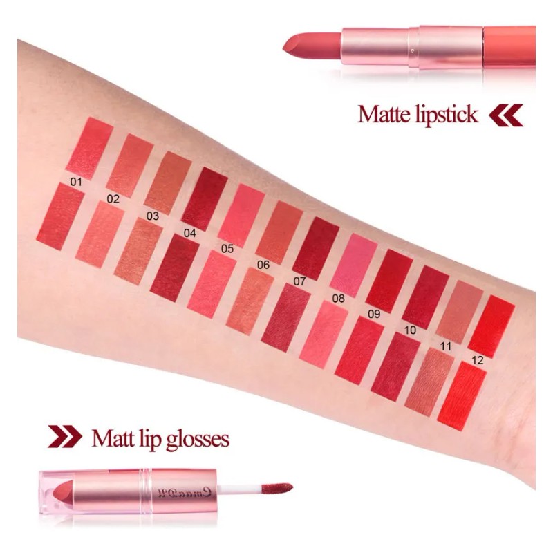 Set Cmaadu 3 Tubos Mate Labial Y Brillo 2 En