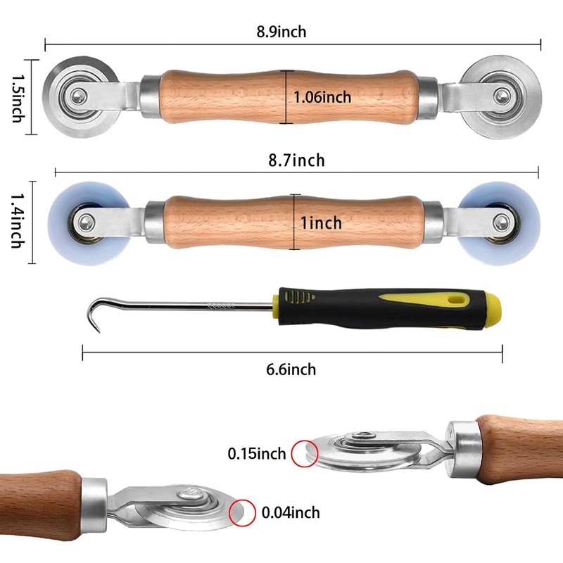 BAYTORY 3Pcs Screen Tool, Window Screen Spline Roller Tool with