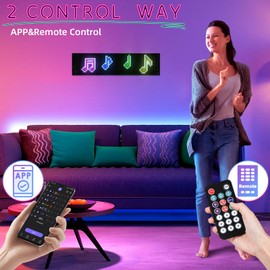 XAXVSTS Programmable LED Scroll Sign Dislplay, 47.5 x 12 cm, LED Scoreboard with Bluetooth App and Remote Control, LED Light Sign, USB 5V, Versatile for Car, Truck, Advertising & Party Decoration