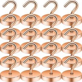 Neosmuk Magnetic Hooks, Cruise Ship Essentials, 120lb+ Heavy Duty Magnetic Hooks for Cruise Cabins, Refrigerator, Grill, Hanging, and Travel | Extra Strong Must-Haves Magnet Hook,Bronze,Pack of 20