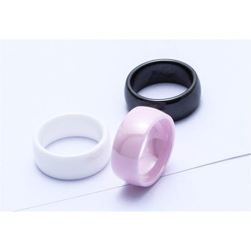 PAURO Women's Classic Engagement Wedding Band Rings Ceramic, Ceramic