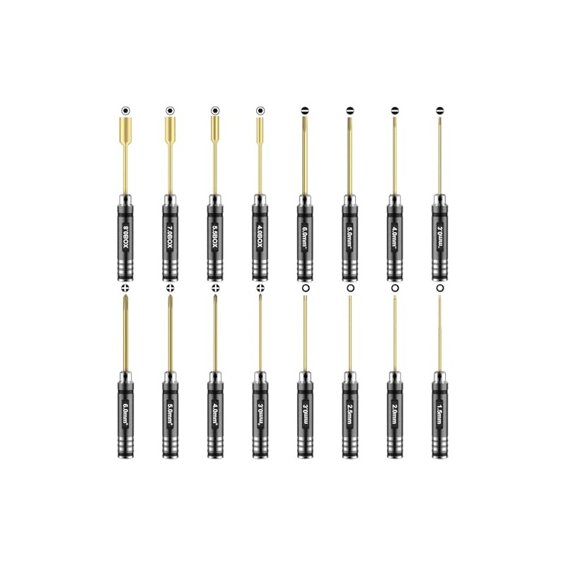 RCpow RC Car Tool Kit - 16pcs RC Screwdriver Tool