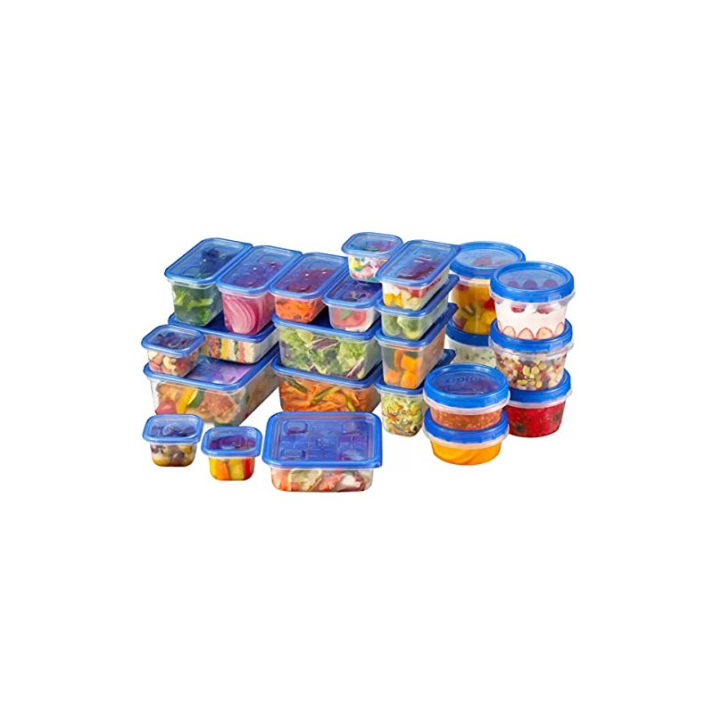 Ziploc Containers, 9 Types, 24-Piece Set, Plastic