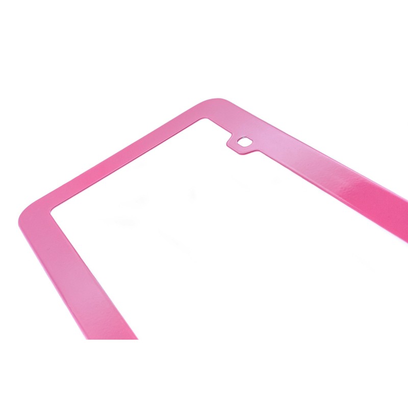 2PCs Creathome Stainless Steel License Plate Frames with Shining Red