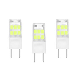 VOKWAK G8 LED Bulb GY8.6 Bi-Pin Base T4 Xenon Bulb 120Volt Microwave Light Bulb Replacement 3W(30W Halogen Equivalent) 300LM for Puck Light,Oven Light,Under Cabinet Light,3-Pack(Daylight White 6000K)