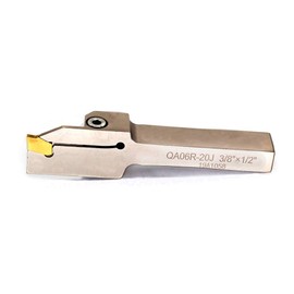 OSCARBIDE 3/8"x1/2" Indexable Lathe Parting Grooving Holder Heavy Duty Nickel Plated QA06R-20J Right -Hand Cut Off Tool with 10 Pieces GTN-2(QC1402) Carbide Inserts