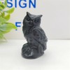 JRVIPSJ Natural Obsidian Owl Skull Crystal Owl Skull Crystal Figurine