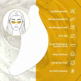 Lunamoon Eye Pads for Eyelash Extension Eyelash Pads Eye Pads Eyelash Extension Pad Eyelash Pads Eye Gel Pads Eyelash Lifting Pad Eyelash Colouring Pad Lash Extension Pads 50 Pairs (Dolphin-Gold)