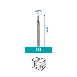 Dremel 113 Engraving Cutting Bit Multipack - 3x Long Cylindrical-shaped Engraving Cutter with 1.6mm Working Diameter